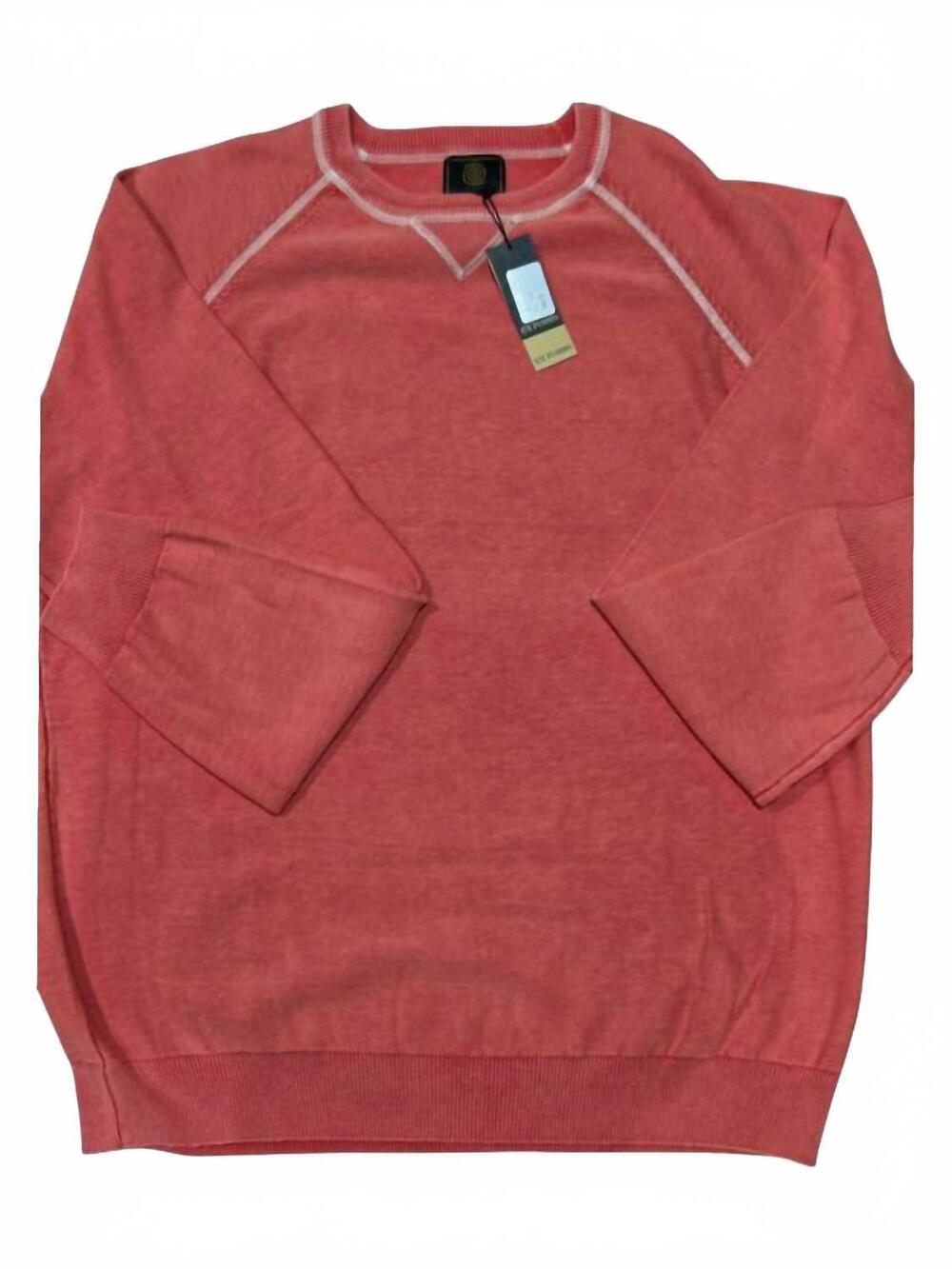 NEW F/X FUSION men's crewneck sweater in coral